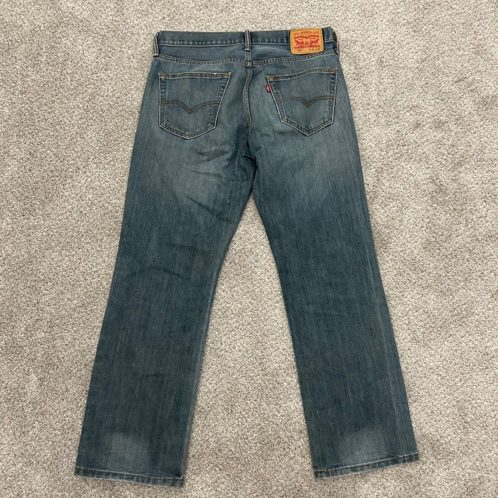 Levi's 559 Relaxed Straight Jeans 34x32 (Fits 34X31) Blue Medium Wash Denim - Picture 6 of 9